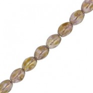 Czech Pinch beads kralen 5x3mm Chalk white lila gold luster 03000/15695